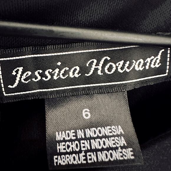 JESSICA HOWARD Dillards NEW Black & Red Floral Tiered Dress Gown – 6 / Medium - Picture 7 of 8